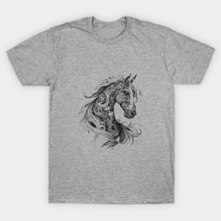 Horse Wild Animal Nature Illustration Art Tattoo T-Shirt